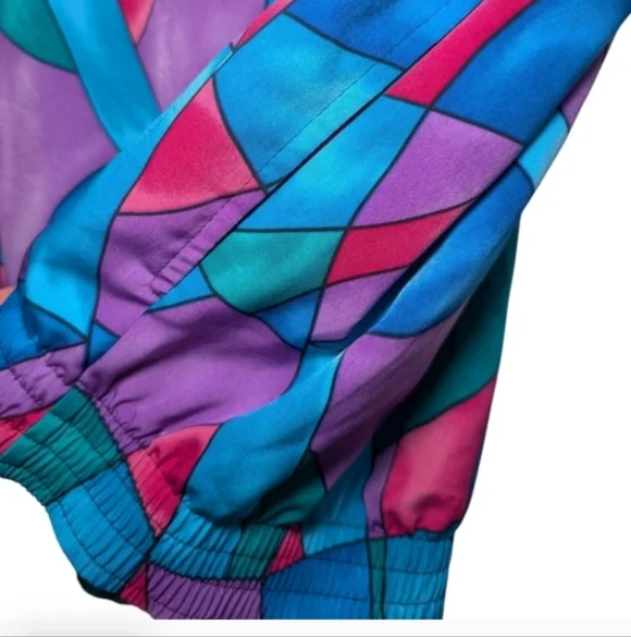 Teddi Women's Colorful Geometric Bomber Jacket - Picture 4 of 6